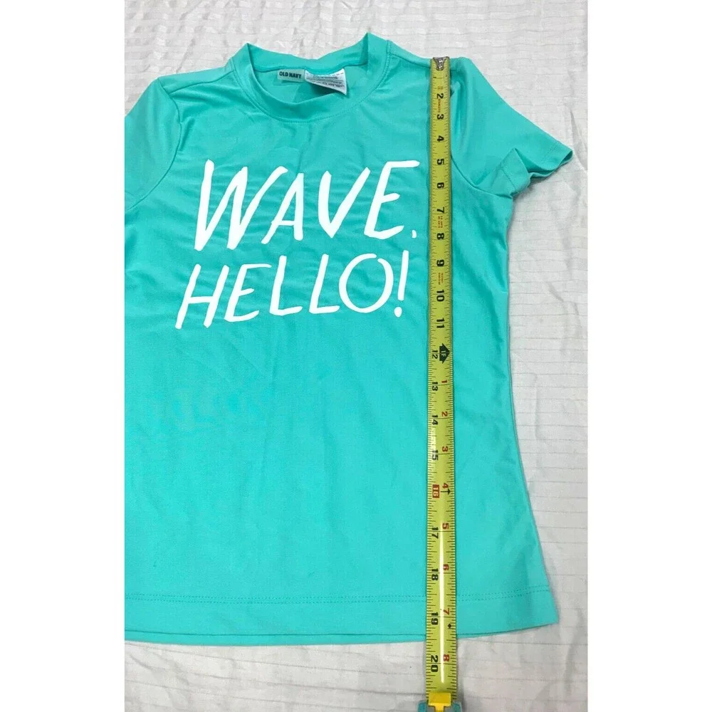 OLD NAVY SWIM WAVE HELLO GIRLS SHIRT SIZE L 10-12